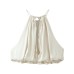Silk textured balloon shaped hanging neck short top