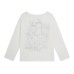 Hand-Painted Dog Print Top, Textured Ribbed Fabric, Soft Style Long Sleeve Hand-Painted Dog Print Top, Textured Ribbed Fabric, Soft Style Long Sleeve