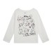 Hand-Painted Dog Print Top, Textured Ribbed Fabric, Soft Style Long Sleeve Hand-Painted Dog Print Top, Textured Ribbed Fabric, Soft Style Long Sleeve