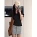 Cute Girl U-Neck Pink Short Sleeve