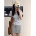 Cute Girl U-Neck Pink Short Sleeve