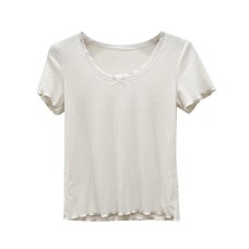Sweet and Spicy Lace Trim U-Neck Fitted Inner Top