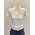Sweet and Spicy Lace Trim U-Neck Fitted Inner Top