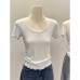 Sweet and Spicy Lace Trim U-Neck Fitted Inner Top