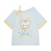 Short Sleeve Plaid Spliced Drawstring Shoulder Sweet Girl Style Crop Top