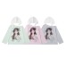 Star Print Top with Color-Block Hooded Long Sleeves