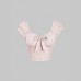 Plaid bow women's top
