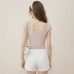 Plaid bow women's top