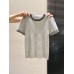 Round Neck Short Sleeve Knit Top for Women