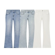 Retro style low waisted flared jeans