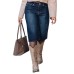 Retro Washed Distressed Seven-Quarter Denim Bo