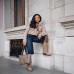 Retro Washed Distressed Seven-Quarter Denim Bo