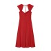 Square neck sleeveless neckline twisted backless dress