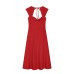 Square neck sleeveless neckline twisted backless dress