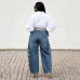Street Style Side Split Star Print Jeans