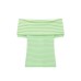 Pure Desire Striped Off Shoulder Knitted Top
