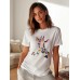 Round neck short sleeved top for women