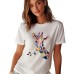 Round neck short sleeved top for women