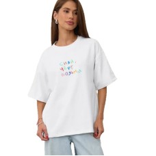 Round neck loose short sleeved top for women