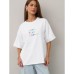 Round neck loose short sleeved top for women