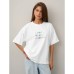 Round neck loose short sleeved top for women