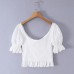 Cotton hollow embroidery short top