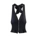 Spicy girl small plaid hanging neck collar top