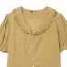 Embroidered small round collar shirt