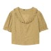 Embroidered small round collar shirt
