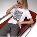 Round neck short sleeved top