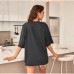 Round neck loose short sleeved top