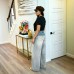 Faded Washed Gradient Catwhisker Denim Pants Fashion Vintage Style Bottoms