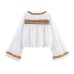 Embroidered shirt+embroidered shorts set