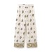 Embroidered cardigan jacket+wide leg pants set