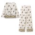 Embroidered cardigan jacket+wide leg pants set