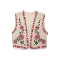 French street embroidered short vest