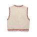 French street embroidered short vest