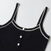 Spicy girl's contrasting color trimmed camisole top
