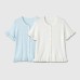 Short sleeved round neck lace layered knitted top