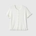 Short sleeved round neck lace layered knitted top