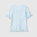 Short sleeved round neck lace layered knitted top
