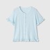 Short sleeved round neck lace layered knitted top