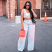 Fashion Gradient Blush Denim Pants Fashion Gradient Blush Denim Pants