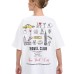 Round neck letter pattern loose short sleeved top for women