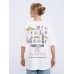 Round neck letter pattern loose short sleeved top for women