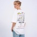 Round neck letter pattern loose short sleeved top for women