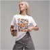 Persimmon pattern round neck loose short sleeved top for women