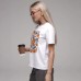 Persimmon pattern round neck loose short sleeved top for women