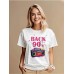 Round neck loose short sleeved top for women