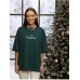 Round neck short sleeved loose top for women